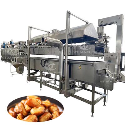 良い価格 Industrial Continuous Fryer Machine PLC Control 304 Stainless Steel Food Fryer for Peanuts Beans Fish Full-Auto Frying Machine オンライン