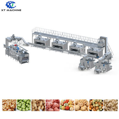 500-1000kg/h Capacity Food Grade Stainless Steel 304 Peanut Coating Machine with Siemens PLC Control for Nuts Processing Line
