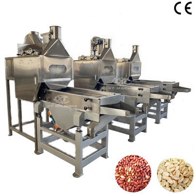 PLC制御 スプリットピーナッツブランシングマシン 800-1000kg/h 能力 果物切断/ピーナッツバター加工ライン