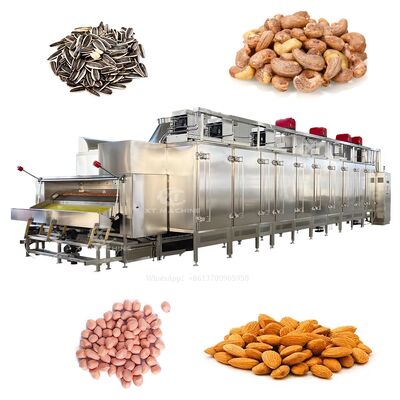 PLC制御の連続ナッツオーブン 食品グレードのステンレススチールと2000kg/h 塩化ピーナッツの製造能力