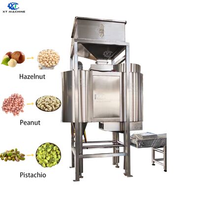 良い価格 高効率 500-1000kg/h ホットエアピーナッツ/ハズルナッツ/ピスタチオのブランチングマシン 98%の剥離率 オンライン