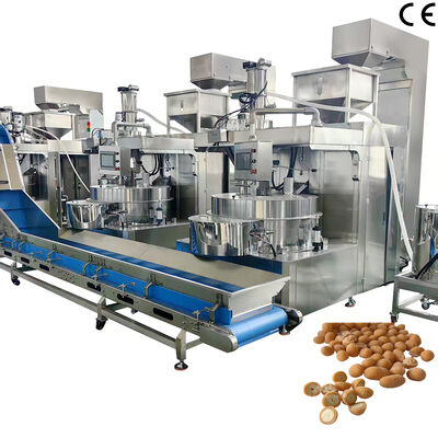 良い価格 500kg/h-600kg/h 自動カバーされたピーナッツ製造機 ステンレス鋼 食品グレードのナッツコーティングマシン オンライン
