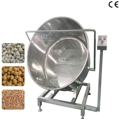 良い価格 完全自動 35-40kg/パッチ ピーナッツ・バッチ コーティング・マシン ピーナッツ加工工場用のナッツコーティング機器 オンライン