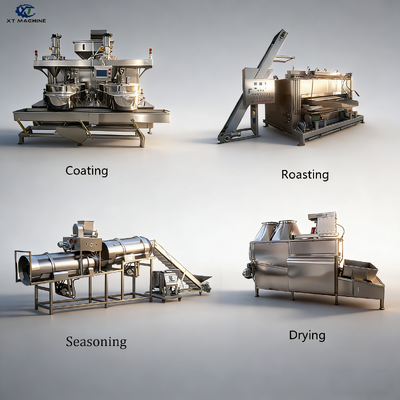500-1000kg/h SUS304 ナッツ加工ラインのためのシメンスPLC付きナッツコーティングマシン
