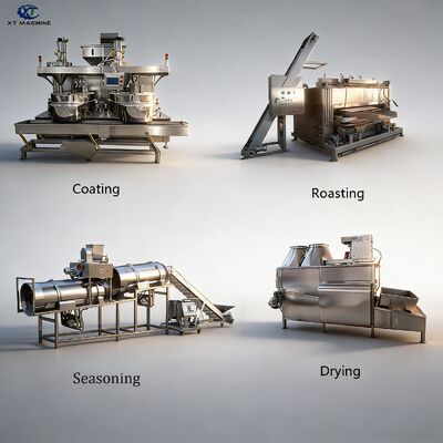 良い価格 500-1000kg/h SUS304 ナッツ加工ラインのためのシメンスPLC付きナッツコーティングマシン オンライン