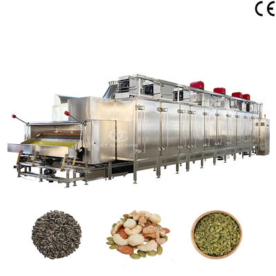 ベルトタイプ 500kg/h の連続ピーナッツ焼却機 食品加工のための商業用パンオーブンのPLC制御