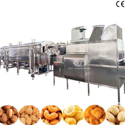 良い価格 全自動SUS304ピーナッツコーティングおよびフライ生産ライン（500～1000kg/h）、ナッツ加工工場向け オンライン
