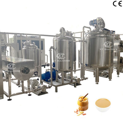 良い価格 500~2000kg/h 全自動ピーナッツバター生産ライン PLCプログラム制御付きピスタチオペースト製造機 オンライン