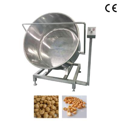 100kg/h 小型業務用バッチ式コーティング機 304食品グレードステンレス鋼 メロンシード・ヘーゼルナッツ フレーバーコーティング用